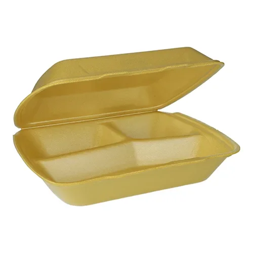 Menuboxen met deksel, Xps 3-vaks 7,5 cm x 24,3 cm x 20,8 cm goud