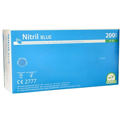 Medi-Inn Handschoenen Nitril poedervrij Blue blauw maat L