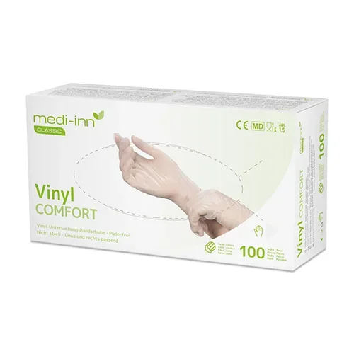 Medi-Inn Classic Handschoenen Vinyl poedervrij Comfort Maat maat XL
