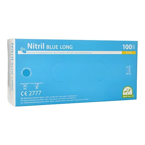Medi-Inn Handschoenen Nitril poedervrij Long blauw Maat maat S