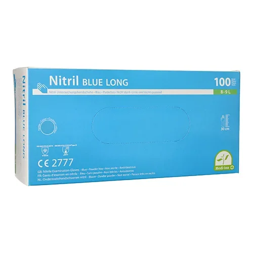 Medi-Inn Handschoenen Nitril poedervrij Long blauw maat L
