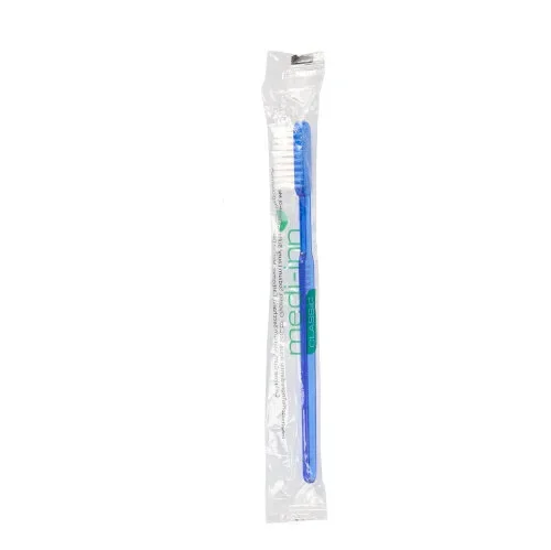 Medi-Inn Eenmalige tandenborstel 15,2 cm blauw met tandpasta