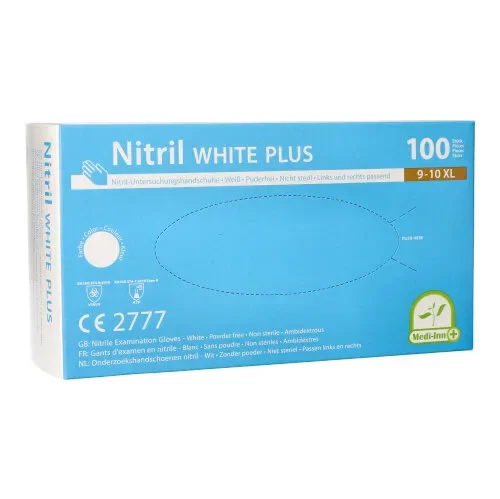 Medi-Inn PS Handschoenen Nitril poedervrij “White Plus” wit Maat maat XL
