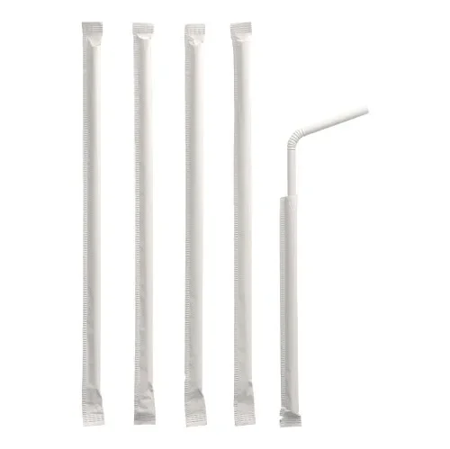 Medi-Inn Flexibele drinkrietjes Ø 6 mm x 24 cm wit per stuk verpakt
