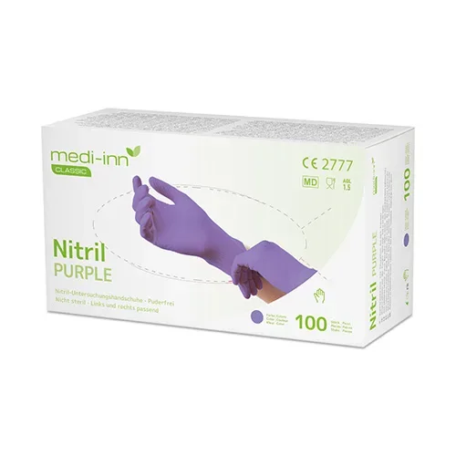 Medi-Inn Classic Handschoenen Nitril poedervrij paars “Nitril Purple” maat XS