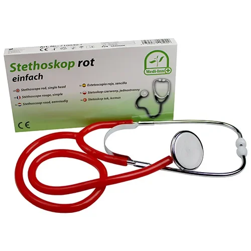 Medi-Inn stethoscoop 2,5 cm x 10 cm x 19,5 cm rood, eenvoudig