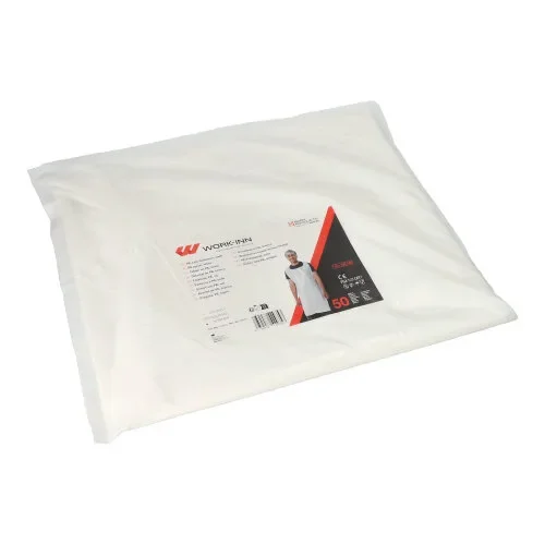 Work-inn/-PS Schort, LDPE 130 cm x 75 cm wit