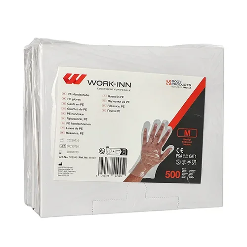 Work-inn/-PS Handschoenen, PE transparant voor dames, maat M