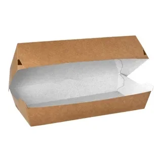 Baguetteboxen, karton 21 x 7,5 x 6,2 cm bruin / wit