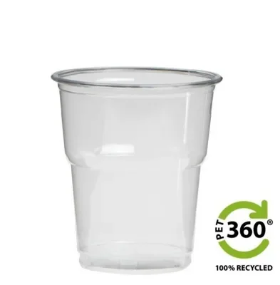 Bekers 200/250 ml, rPET Ø 7,8 x 8,9 cm transparant PET360