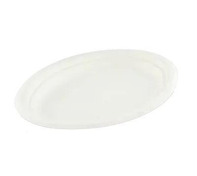 Borden ovaal, suikerriet 26 x 19 cm wit