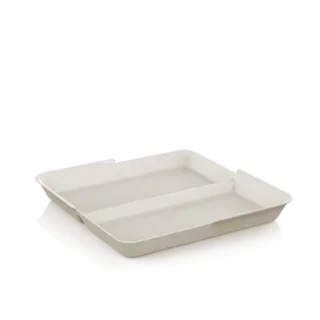 Herbruikbare borden 2-vaks Circulplate 1000 ml, PP 23,4 x 23,4 x 2,95 cm beige graphite "Circul