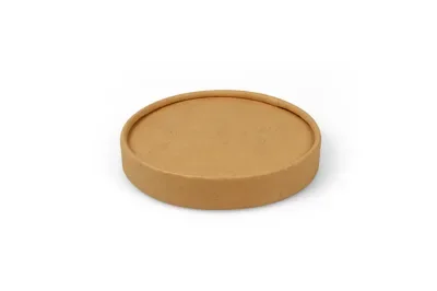Deksels voor soepbekers, karton Ø 9,8 cm bruin Kraft