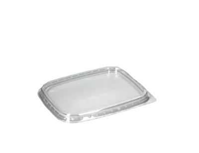 Deksels voor saladebakken “rechthoek”, aPET 10,8 x 8,2 cm transparant