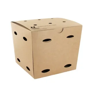 Frietboxen middel, karton 10,5 x 10,5 x 15 cm bruin Notpla