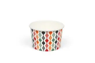 IJsbakjes 100 ml (4 oz), karton Ø 7,5 x 4,5 cm verschillende kleuren Retro
