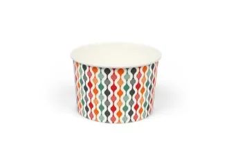 IJsbakjes 225 ml (8 oz), karton Ø 9,2 x 6 cm verschillende kleuren Retro