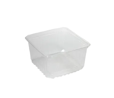 Maaltijdbakken 500 ml, rPP 11,5 x 11,5 x 8 cm transparant