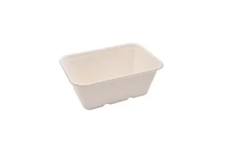 Maaltijdbakken 1000 ml, suikerriet 18 x 12,5 x 7,5 cm beige