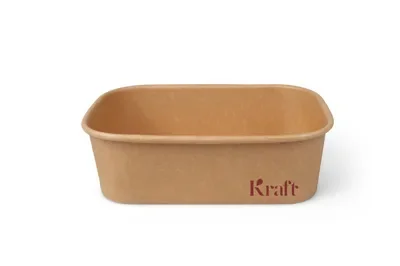 Maaltijdbakken 750 ml, karton 17,3 x 12,3 x 5,7 cm bruin Kraft