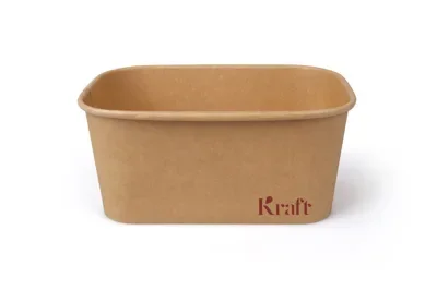 Maaltijdbakken 1000 ml, karton 17,3 x 12,3 x 7,5 cm bruin Kraft