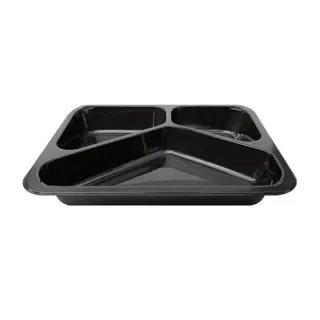 Menuschalen 3-vaks, rPP 22,7 x 17,8 x 3,2 cm zwart
