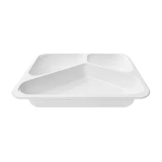 Menuschalen 3-vaks, rPP 22,7 x 17,8 x 4,9 cm wit