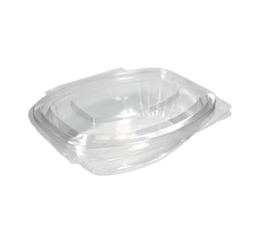 Saladebakken met klapdeksel 375 ml, PLA 16 x 13 x 4,9 cm transparant