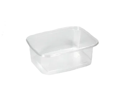 Saladebakken “rechthoek” 200 ml, PS 10,8 x 8,2 x 3,9 cm transparant