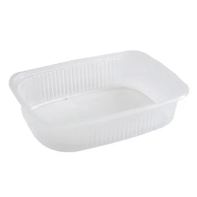 Saladebakken “rechthoek” 125 ml, PP 10,8 x 8,1 x 2,6 cm transparant