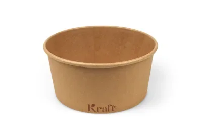 Saladebakken 1000 ml, karton Ø 15 x 7,5 cm bruin Kraft