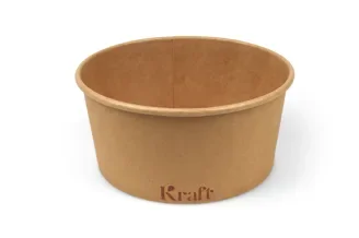 Saladebakken 1250 ml, karton Ø 18,5 x 6,7 cm bruin Kraft