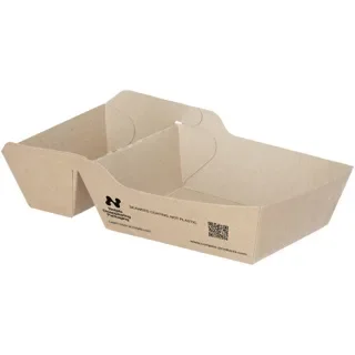 Snackbakjes A7+1, karton 14,5 x 7 x 3,5 cm bruin Notpla