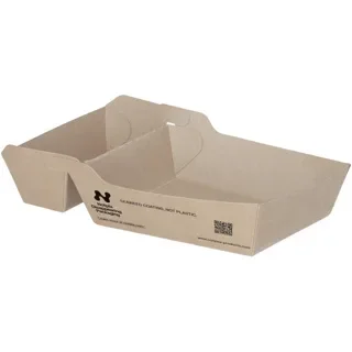 Snackbakjes A14+1, karton 16,5 x 8,5 x 3,5 cm bruin Notpla