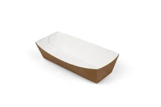 Snackbakjes A7, karton 9 x 7 x 3,5 cm bruin / wit