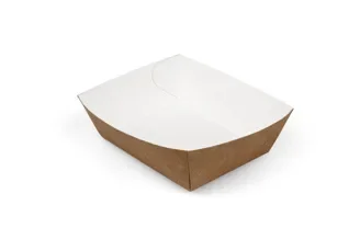 Snackbakjes A9, karton 12 x 7 x 3,5 cm bruin / wit