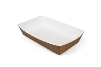 Snackbakjes A14, karton 15,5 x 8,5 x 3,8 cm bruin / wit