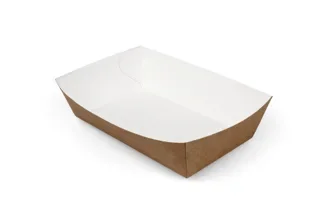 Snackbakjes A50, karton 16 x 11 x 4 cm bruin / wit