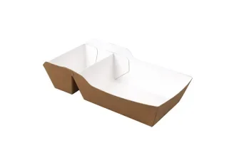 Snackbakjes A7+1 (A23), karton 14,5 x 6,5 x 3,5 cm bruin / wit