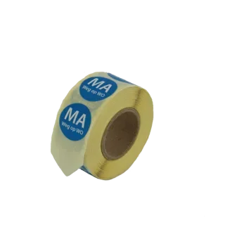 Etiketten afwasbaar Daymark, Ø 1,9 cm blauw “Maandag weg op woensdag”