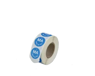Etiketten oplosbaar Daymark, Ø 1,9 cm blauw “Maandag weg op woensdag”