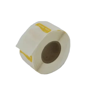 Etiketten oplosbaar Daymark, 2,5 x 2,5 cm geel “Dinsdag Lundi”