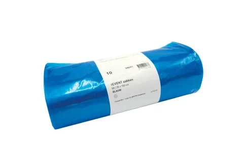 Zakken op rol rEVENT, LDPE 66/28 x 160 cm 50 µm blauw