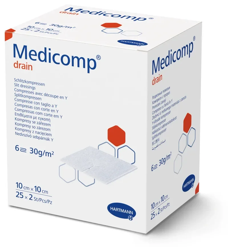 Medicomp drain 10 x 10 cm steriel