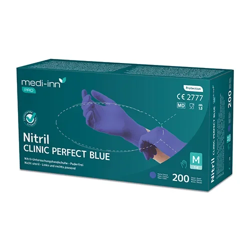 Medi-Inn Pro Handschoenen Nitril poedervrij “Clinic Perfect blue” blauw maat XS