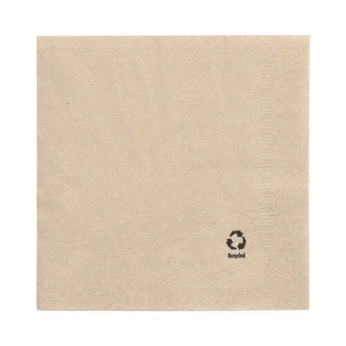 Servetten, 2-laags 1/4 vouw 33 cm x 33 cm gemaakt van gerecycled papier (creme kleurig)