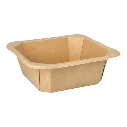 Kartonnen lunchboxen hoekig 1200 ml 6 cm x 18 cm x 18 cm bruin