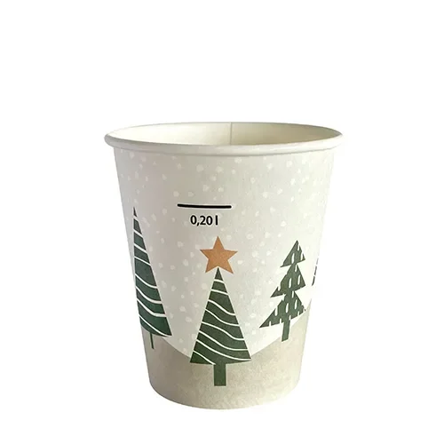 Drinkbekers, Karton “To Go” 0,2 l Ø 8 cm x 9,1 cm “Winter Forest”