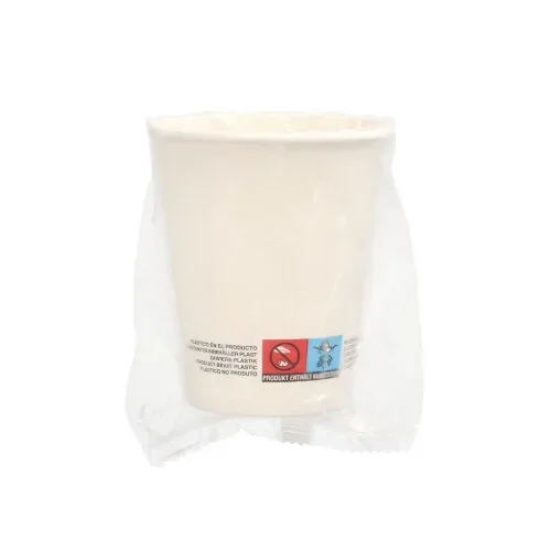 Drinkbekers, Karton 0,2 l Ø 8 cm x 9,2 cm wit per stuk verpakt